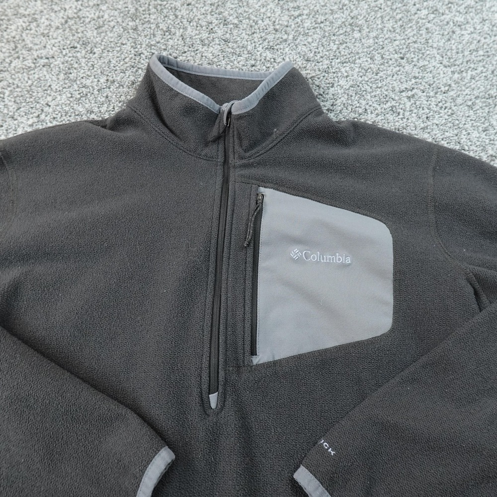 Columbia Pullover Mens L Gray 1/4 Zip‎ Fleece Long Sleeve Thermal Hiking Outdoor